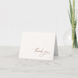 Desert Sienna Minimalist Letterpress Thank You Card