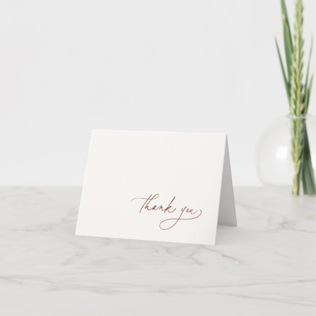 Desert Sienna Minimalist Thank You Card (Front)