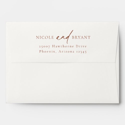 Desert Sienna Minimalist Wedding Envelope