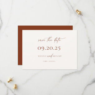 Desert Sienna Minimalist Wedding Save The Date