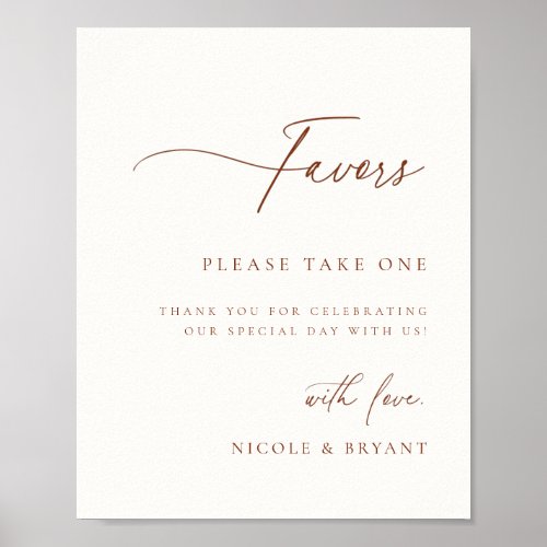 Desert Sienna Wedding Favor Poster