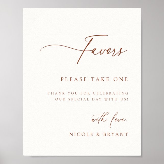 Desert Sienna Wedding Favor Poster (Front)