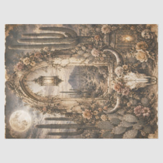 Desert Skull Arch Decoupage Paper Boho Western 