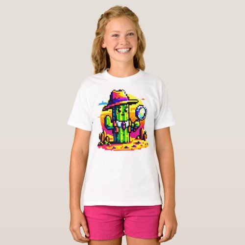 Desert Sleuth 8_Bit Cactus Detective Adventure T_Shirt