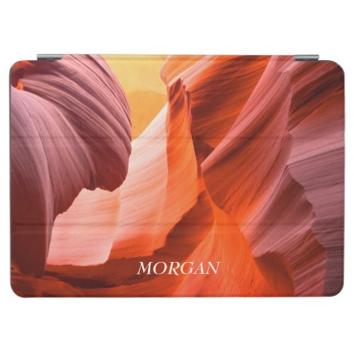 Desert Slot Canyon or Your Photo White Name iPad Air Cover