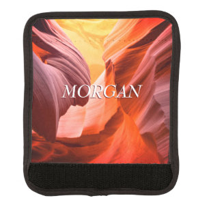 Desert Slot Canyon or Your Photo, White Name Luggage Handle Wrap