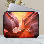 Desert Slot Canyon or Your Photo, White Name, Vs 2 Laptop Sleeve<br><div class="desc">Personalize with your name in white on Desert Slot Canyon or use Your Photo. Version 2. Click “Edit Using Design Tool” to change colors and type styles.</div>