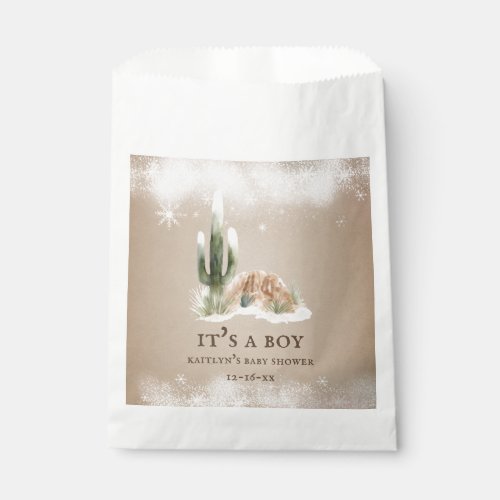 Desert Snow Cactus Baby Shower Napkins Favor Bag