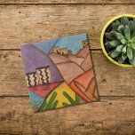 Desert Southwest Arizona Cactus ceramic tile<br><div class="desc">Warm colors and spicy flavor of the desert are abundant in this folk art piece called Desert Dance. With a southwestern collage design with cacti,  adobe images and purple and red colors,  this is a wonderful addition to your kitchen or home decor.</div>