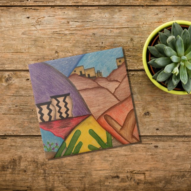 Desert Southwest Arizona Cactus ceramic tile  (Creator Uploaded)