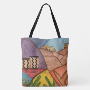 Desert Southwest Arizona Folk Art Tote Bag