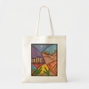 Desert Southwest Cactus Arizona Folk Art Tote Bag