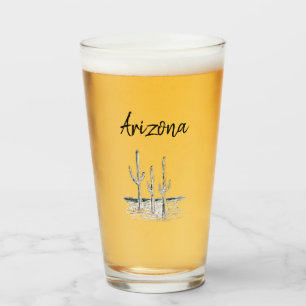 Desert Southwest Cactus Arizona Typography  Glass