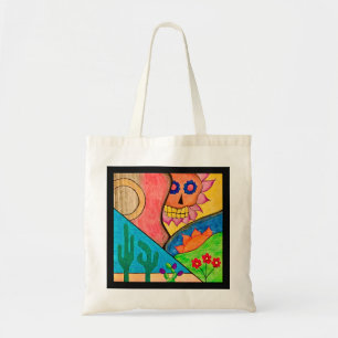 Desert Southwest Day of the Dead Skull Tote Bag