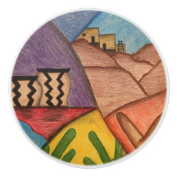 Desert Southwest Folk Art  Arizona  Ceramic Knob