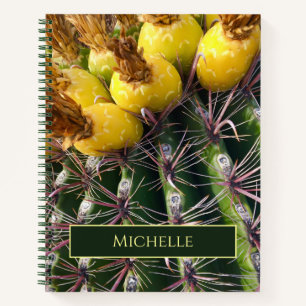 Desert Southwest Green Barrel Cactus Personalized  Notebook