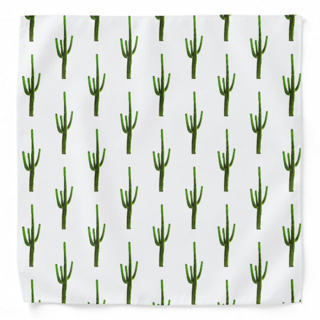 Desert Southwest Green Cactus Pattern Bandana (Front)