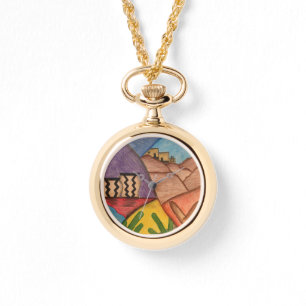 Desert Southwest Hand Drawn Colorful Folk Art Watch