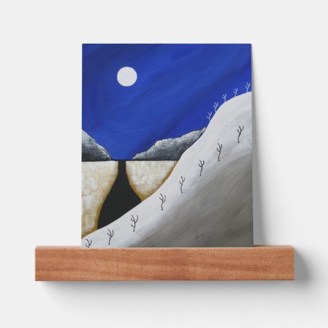 Desert Southwest Landscape Cactus Folk Art Picture Ledge (Front)