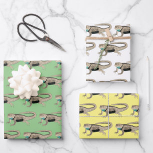 Desert Spiny Lizard Art Reptile Pattern Gift   Wrapping Paper Sheets