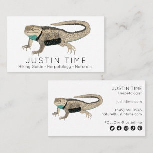 Desert Spiny Lizard Naturalist Guide Hiking Camp Business Card