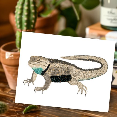 Desert Spiny Lizard Reptile Animals Nature Art Postcard