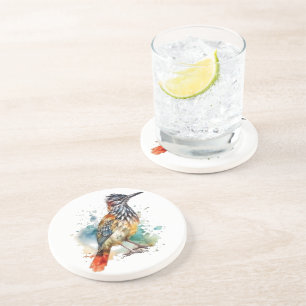 Desert Spirit, Roadrunner in Watercolor Coaster