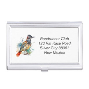 Desert Spirit, Roadrunner in Watercolor, custom Business Card Case
