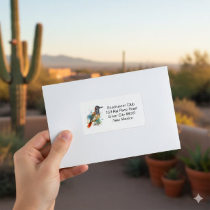 Desert Spirit, Roadrunner in Watercolor, custom Label