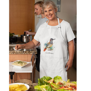 Desert Spirit, Roadrunner in Watercolor, custom Long Apron