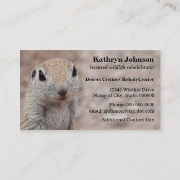Desert Squirrel Business Card Template by poozybear at Zazzle