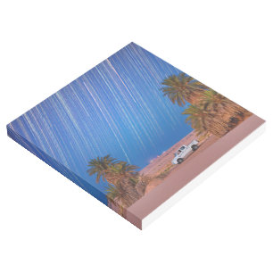 Desert Star Trails: Palm Trees & Pickup Truck Nigh Gallery Wrap