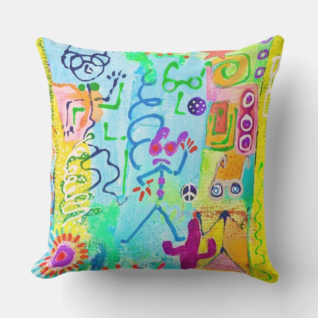 Desert Stick Zombies 20 x 20 Outdoor Throw Pillow (Front)