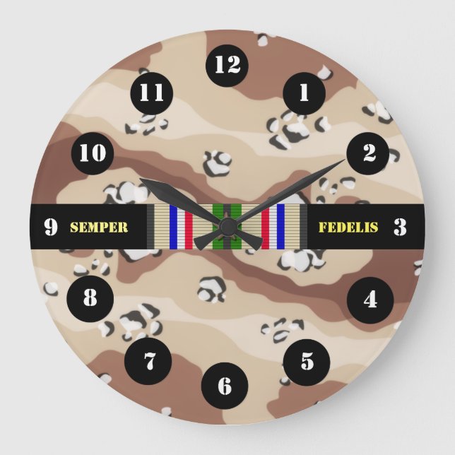 DESERT STORM MARINE 1 STAR CLOCK (Front)