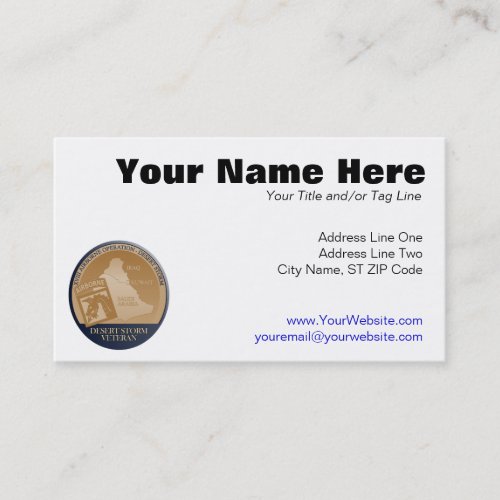 Desert Storm Vet Business Card