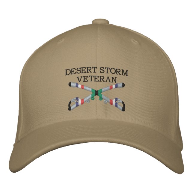 Desert Storm Veteran Cavalry Crossed Sabers Hat (Front)