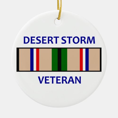 Desert Storm Veteran Ceramic Ornament