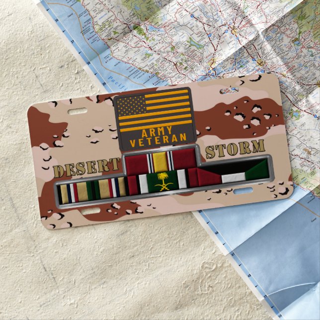 Desert Storm Veteran License Plate (In Situ)