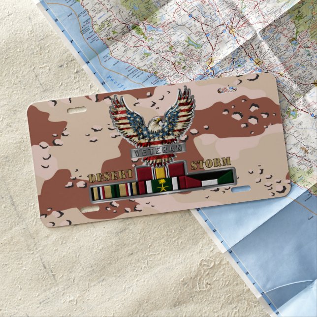 Desert Storm Veteran License Plate (In Situ)