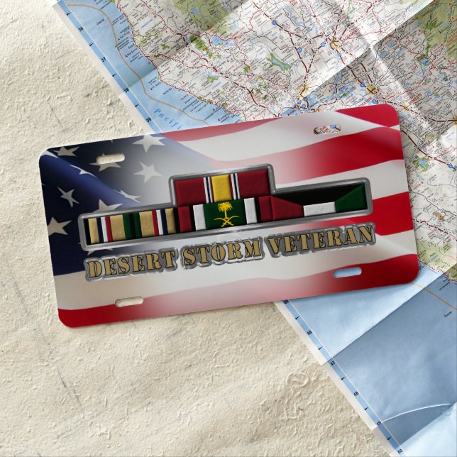 Desert Storm Veteran   License Plate (In Situ)