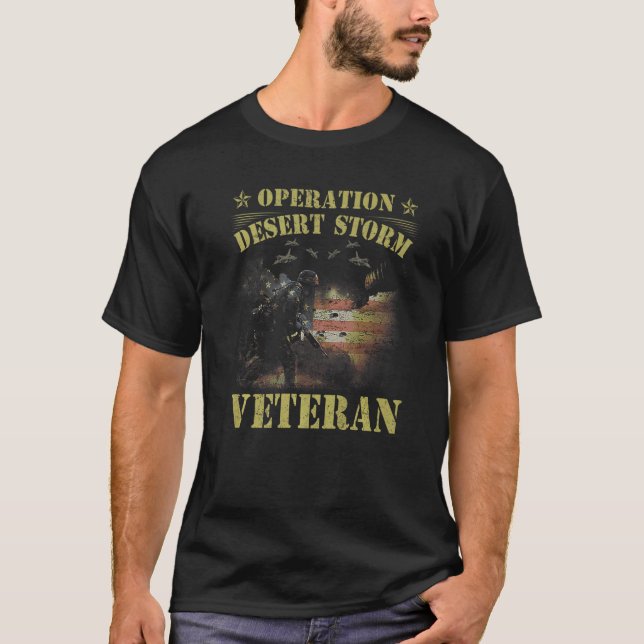 Desert Storm Veteran Operation Desert Storm US Fla T-Shirt (Front)
