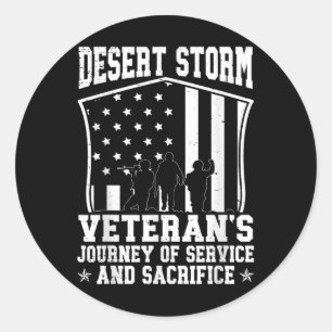 Desert Storm Veteran Persian War Service Ribbon Classic Round Sticker