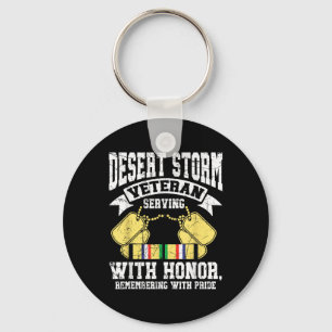 Desert Storm Veteran Serving With Honor Persian Wa Keychain