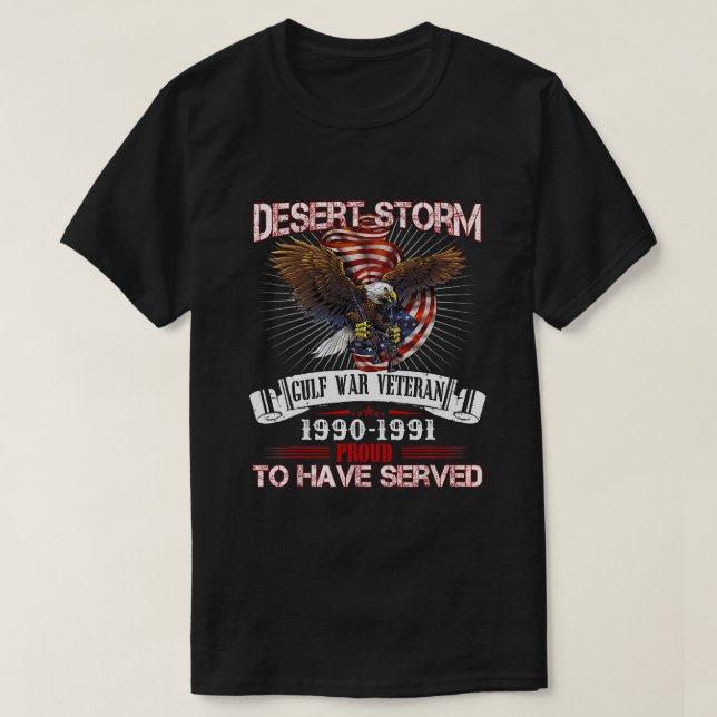 Desert Storm Veteran T Shirt Veteran Proud for Fat (Design Front)