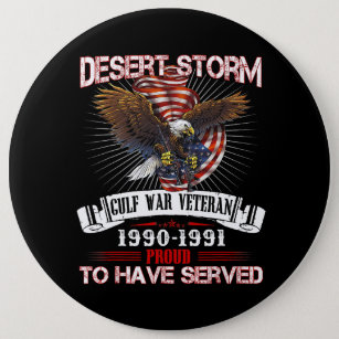 Desert Storm Veteran T Shirt Veteran Proud for Fat Button