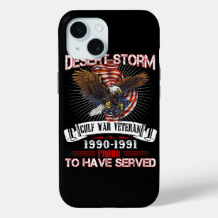 Desert Storm Veteran T Shirt Veteran Proud for Fat iPhone 15 Case