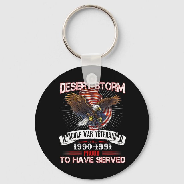 Desert Storm Veteran T Shirt Veteran Proud for Fat Keychain (Front)