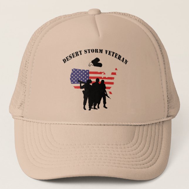 Desert Storm Veteran Trucker Hat (Front)