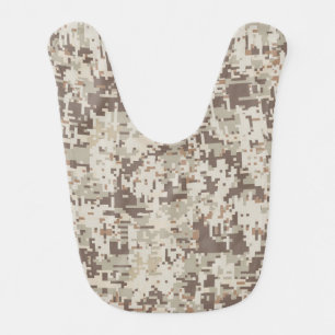Desert Style Digital Camouflage Beige Decor Baby Bib