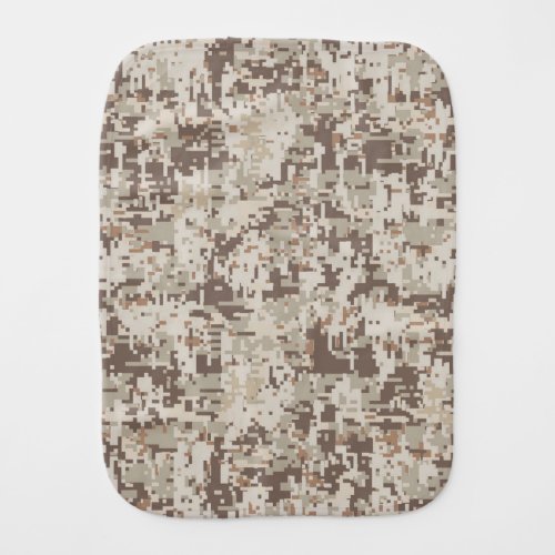 Desert Style Digital Camouflage Beige Decor Baby Burp Cloth